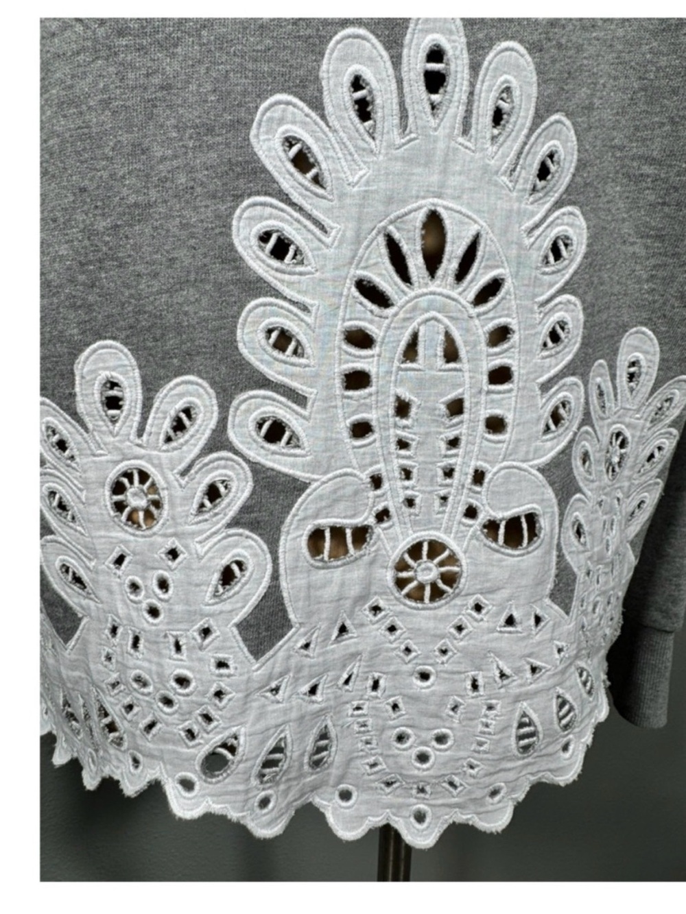 SEA New York Cassidy Eyelet Panel Sweatshirt Pullover Top - Picture 7 of 10
